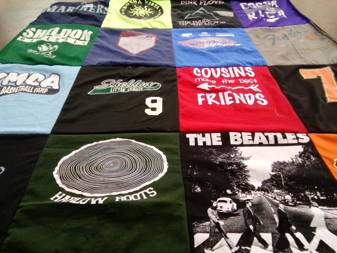 T-shirt quilt from sheldon high school by Meredith from OR