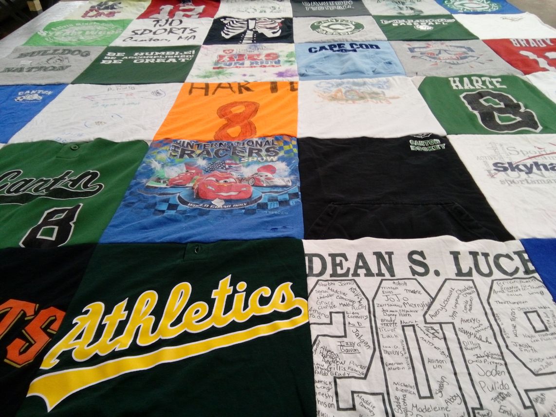 T-shirt quilt featuring canton hockey by Andrea from MA