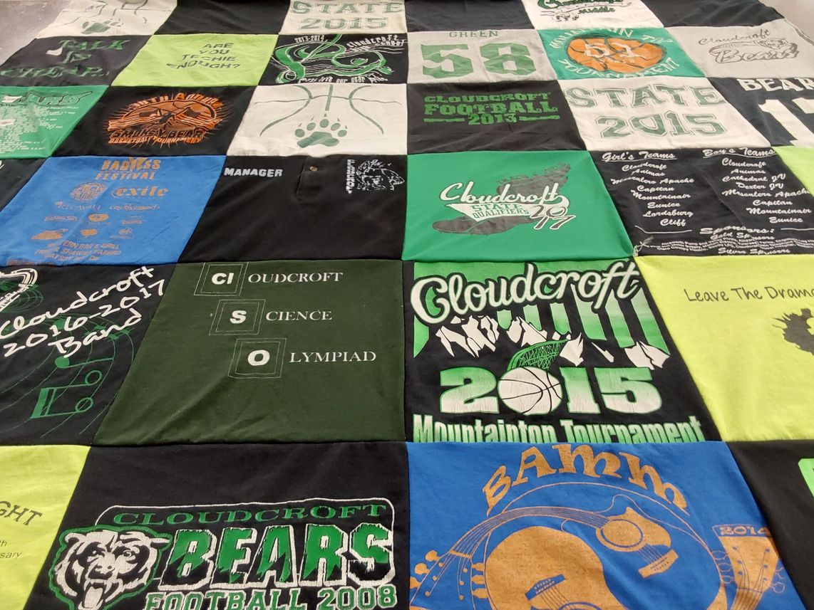 T-shirt quilt featuring cloudcroft bears football by Jennifer from NM