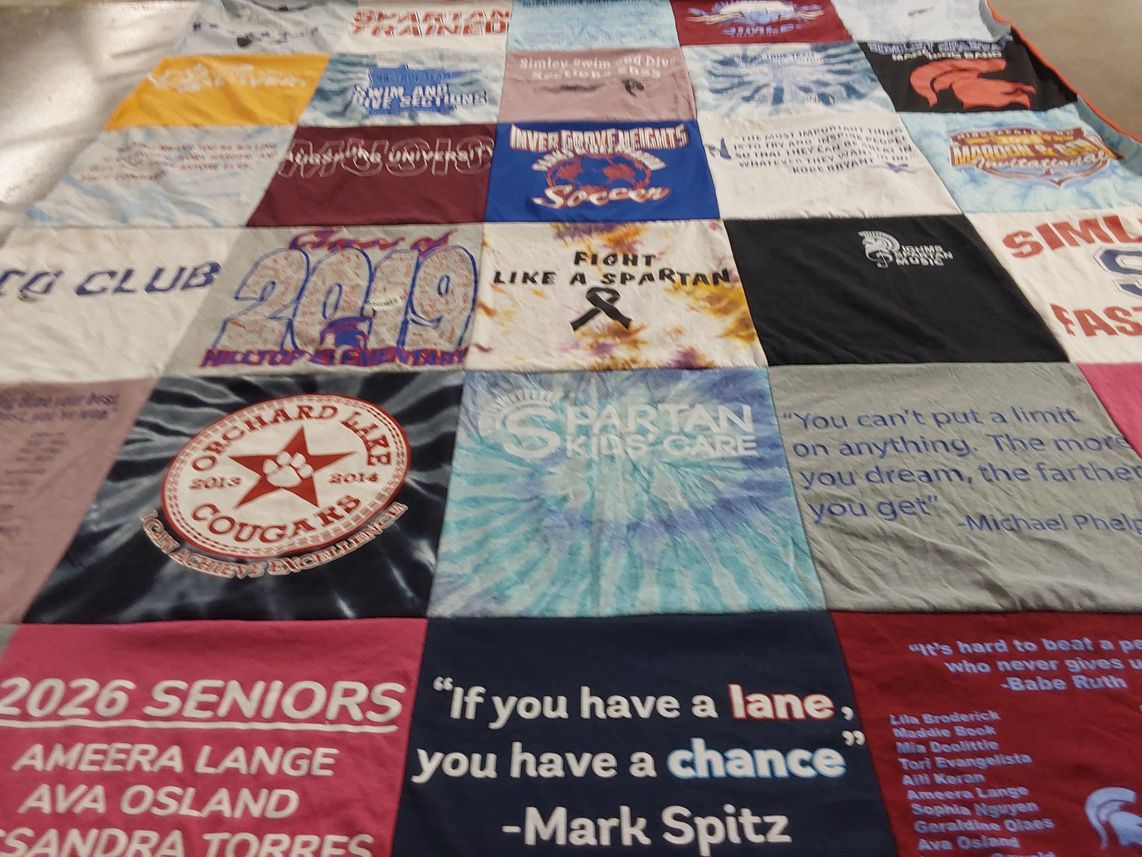 T-shirt quilt featuring orchard lake cougars by Maria from MN