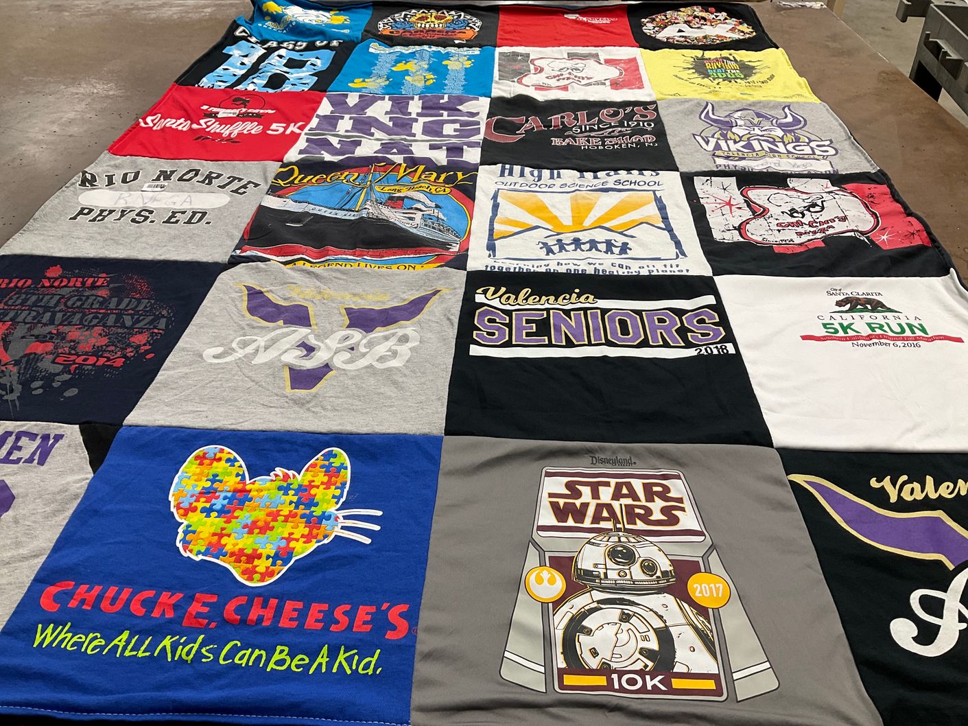 T-shirt quilt featuring valencia vikings by Hope from CA