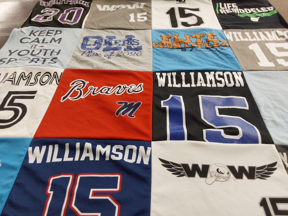 T-shirt quilt featuring williamson braves by Mary from MI