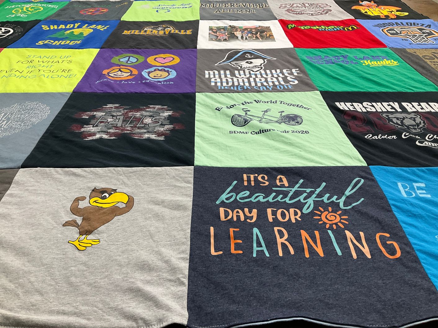 T-shirt quilt featuring milwaukee admirals, hershey bears by Karen from WI