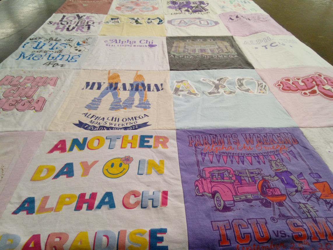 T-shirt quilt featuring southern methodist university by Karla from TX