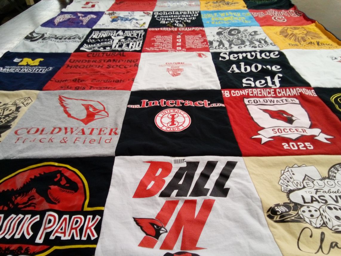 T-shirt quilt featuring coldwater cardinals soccer by Martha from MI