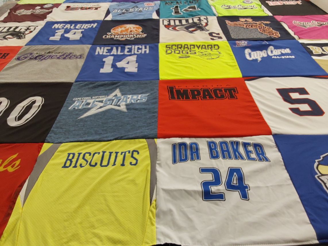T-shirt quilt featuring cape coral all-stars, florida impact by karin from FL