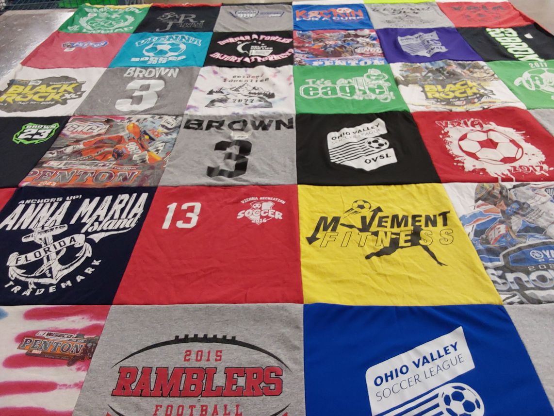 T-shirt quilt featuring ramblers football by Ashley from OH