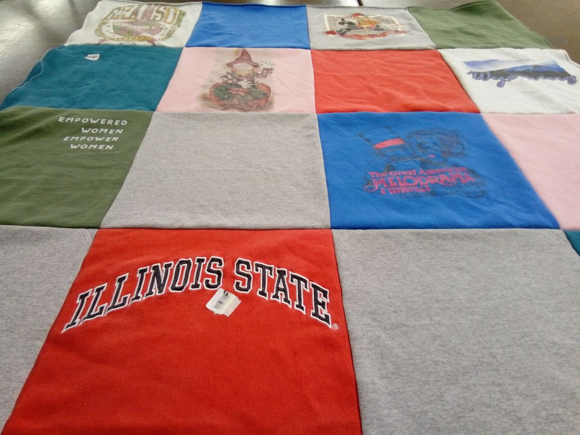 T-shirt quilt from illinois state university by Mariah from IN