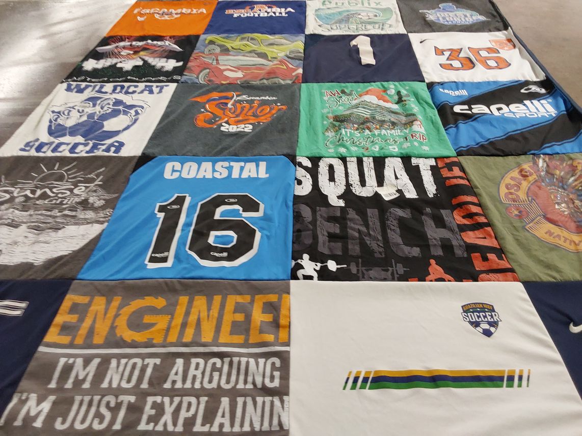 T-shirt quilt featuring brantley county high school soccer by Celinda from FL