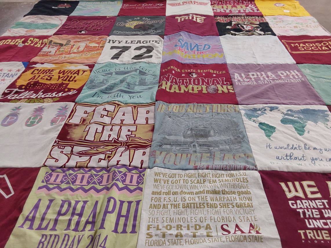 T-shirt quilt featuring florida state seminoles by Ansley from VA