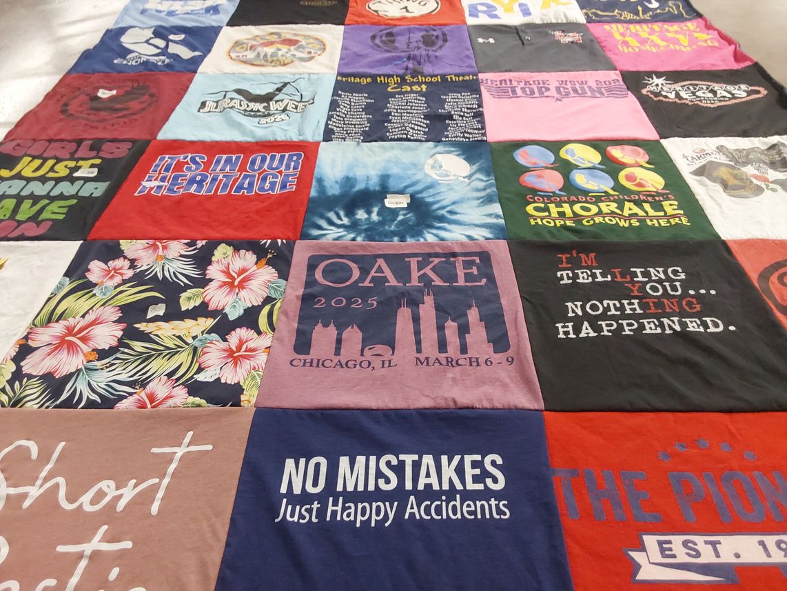 T-shirt quilt from heritage high school by Krista from CO