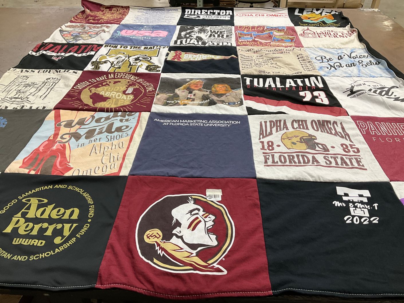 T-shirt quilt featuring florida state university football by Amanda from FL