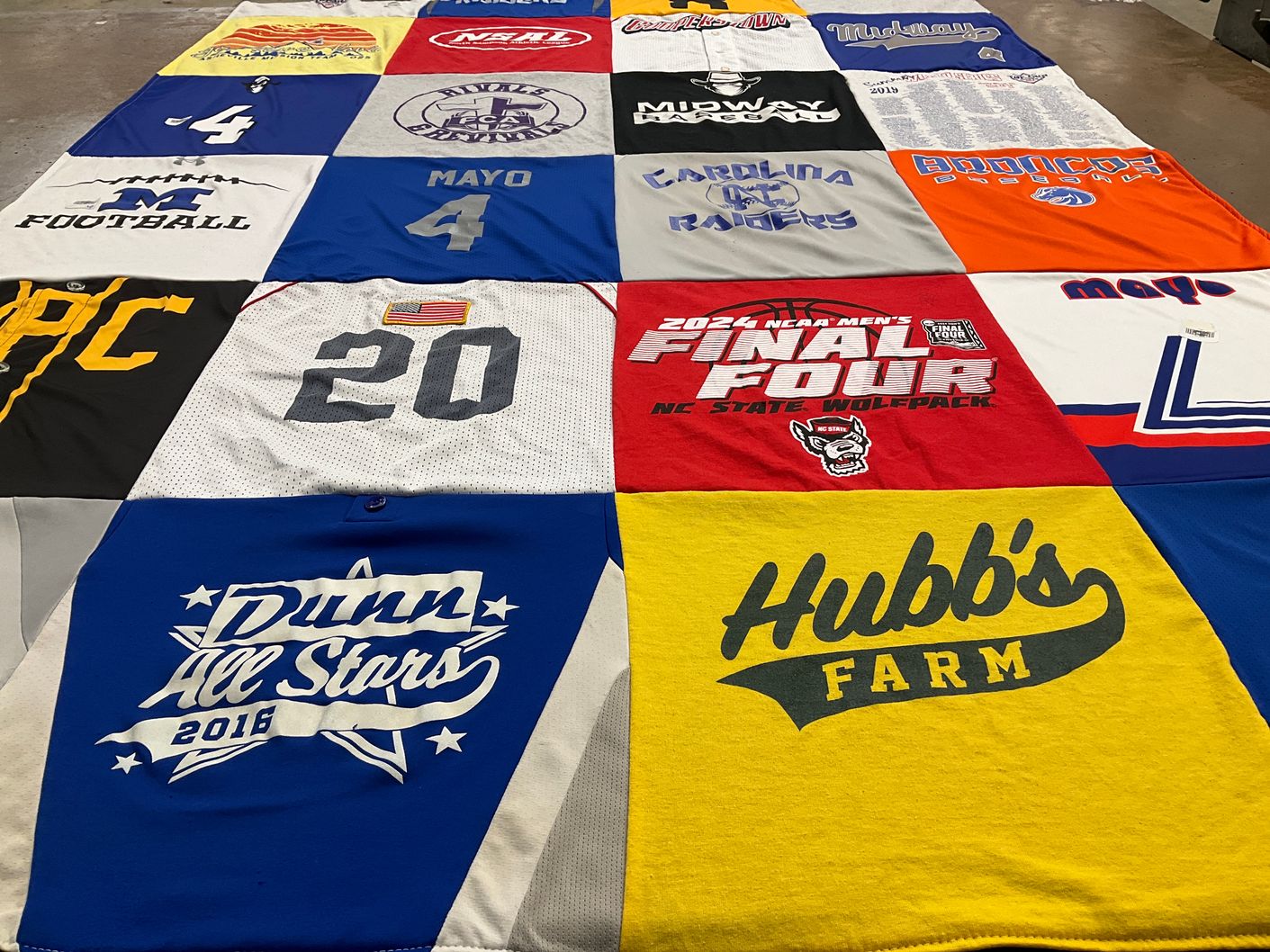 T-shirt quilt featuring north carolina state wolfpack by Heather from NC