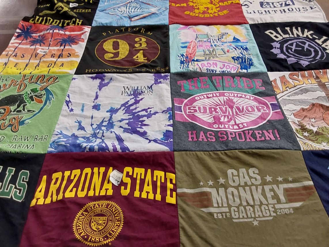 T-shirt quilt from arizona state university, william patterson university by Jacqueline from FL