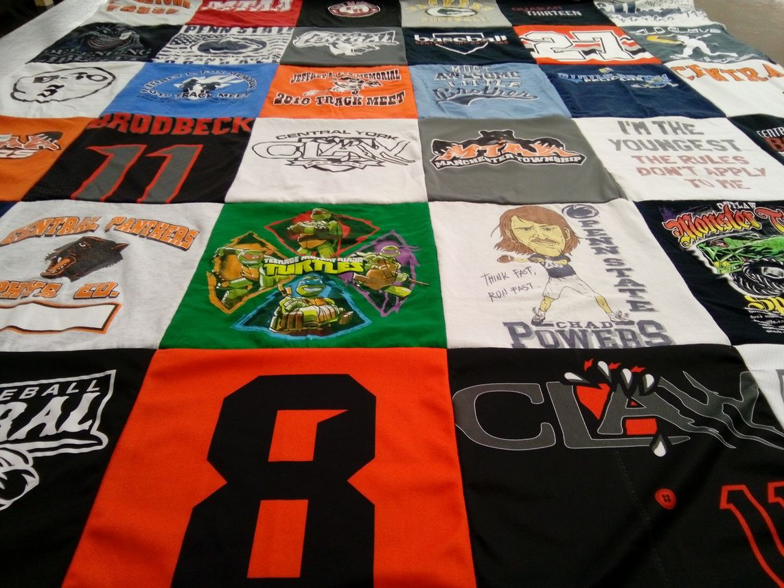 T-shirt quilt featuring central york high school by Debbie from PA
