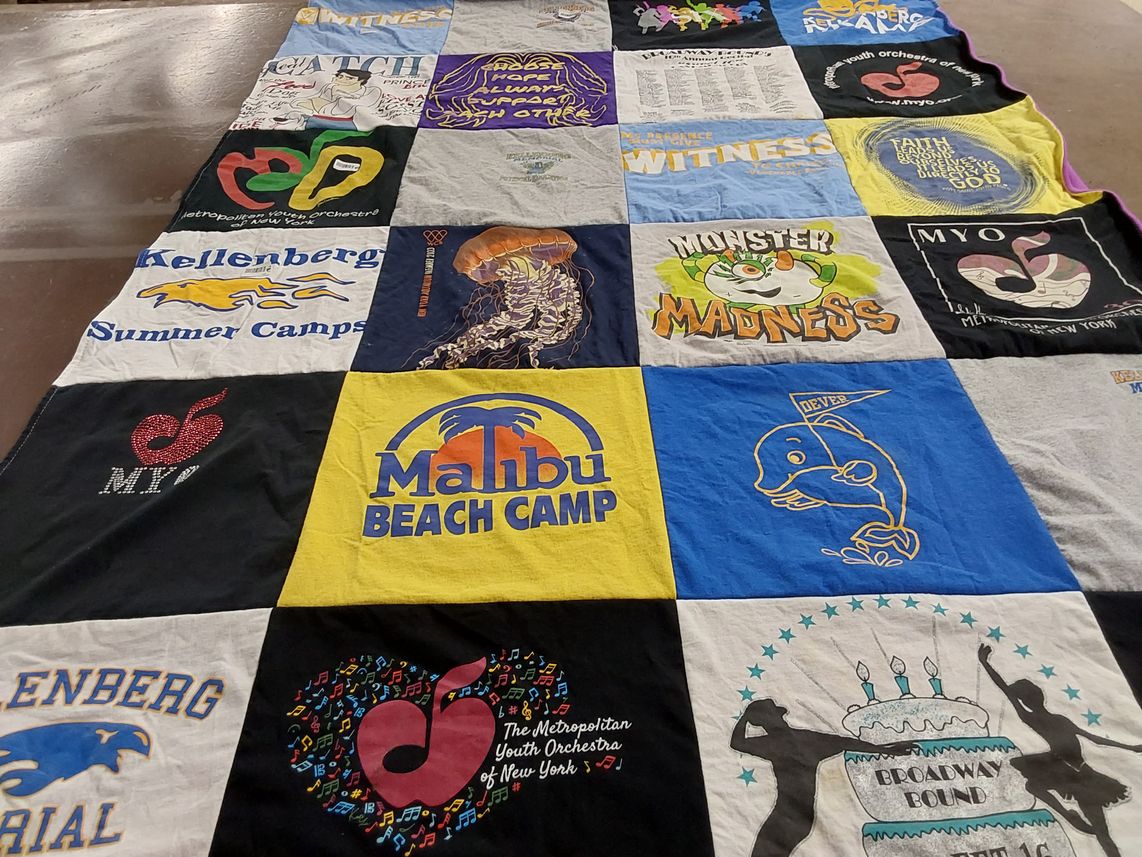 T-shirt quilt from kellenberg memorial high school by Barbara from NY