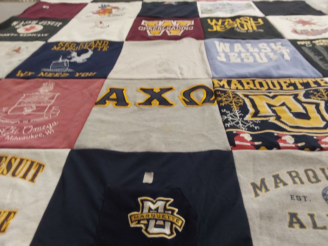 T-shirt quilt from marquette university by Kara from OH