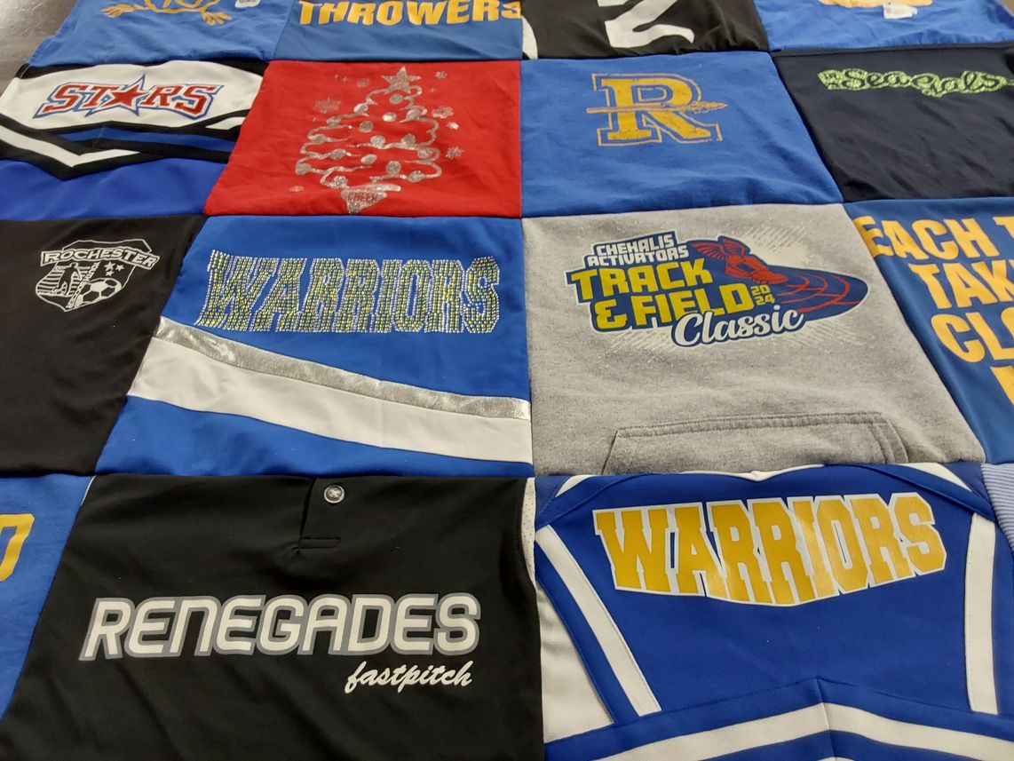T-shirt quilt featuring warriors, renegades by Stephanie from WA