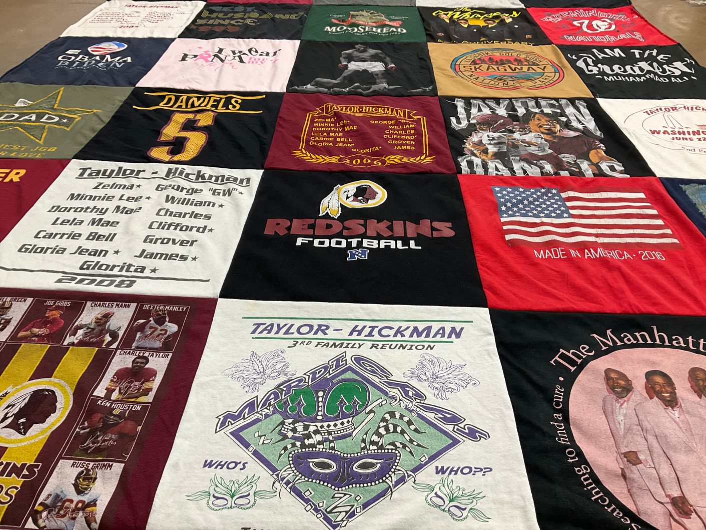 T-shirt quilt featuring washington redskins football by Karen from MD