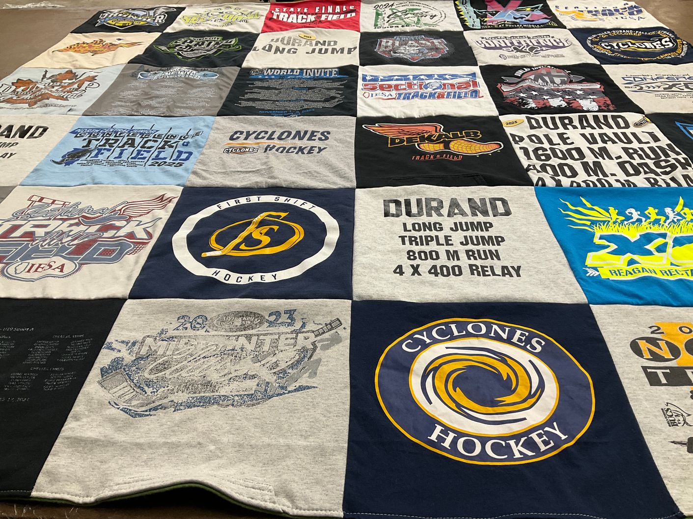 T-shirt quilt featuring cyclones hockey by Allison from IL