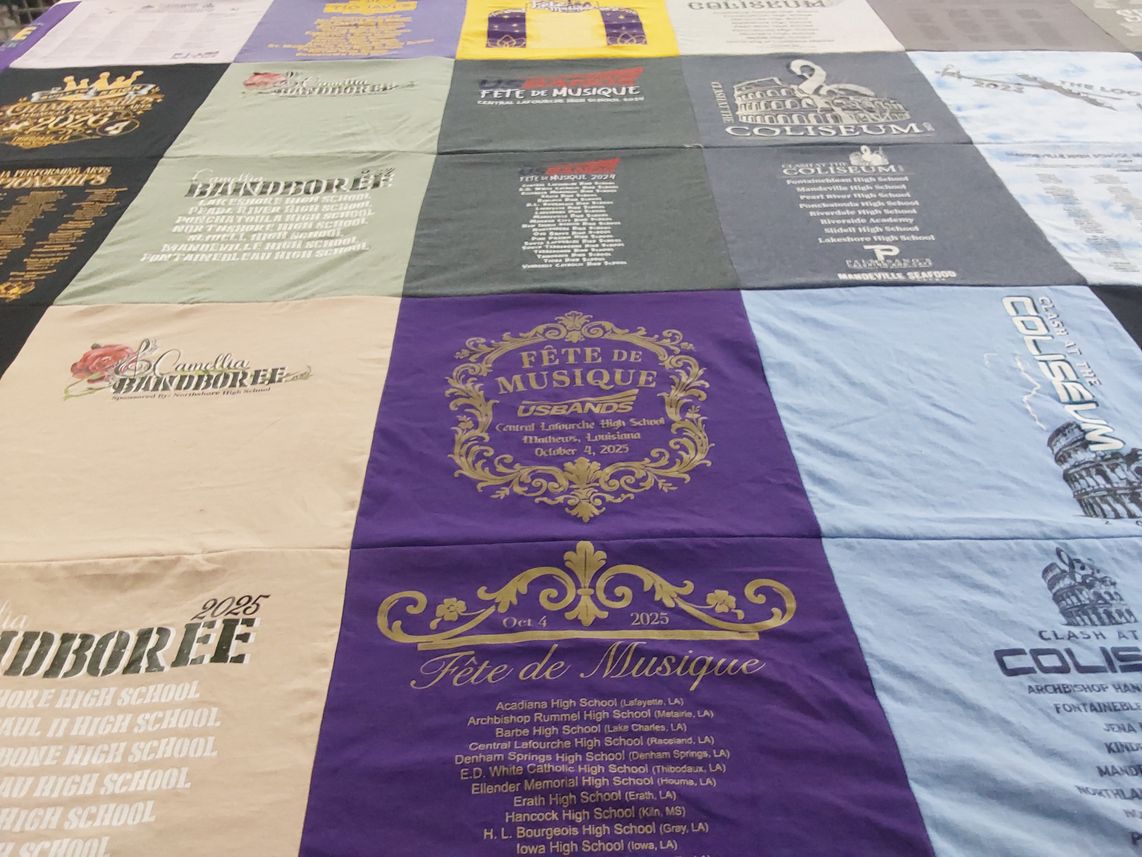 T-shirt quilt from northshore high school, barbe high school by Melinda from LA