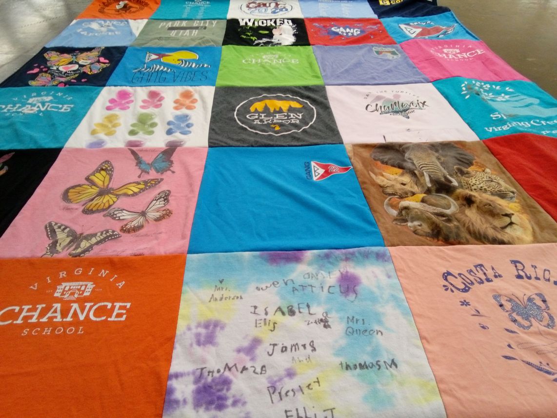 T-shirt quilt from virginia chance school by Carolyn from KY