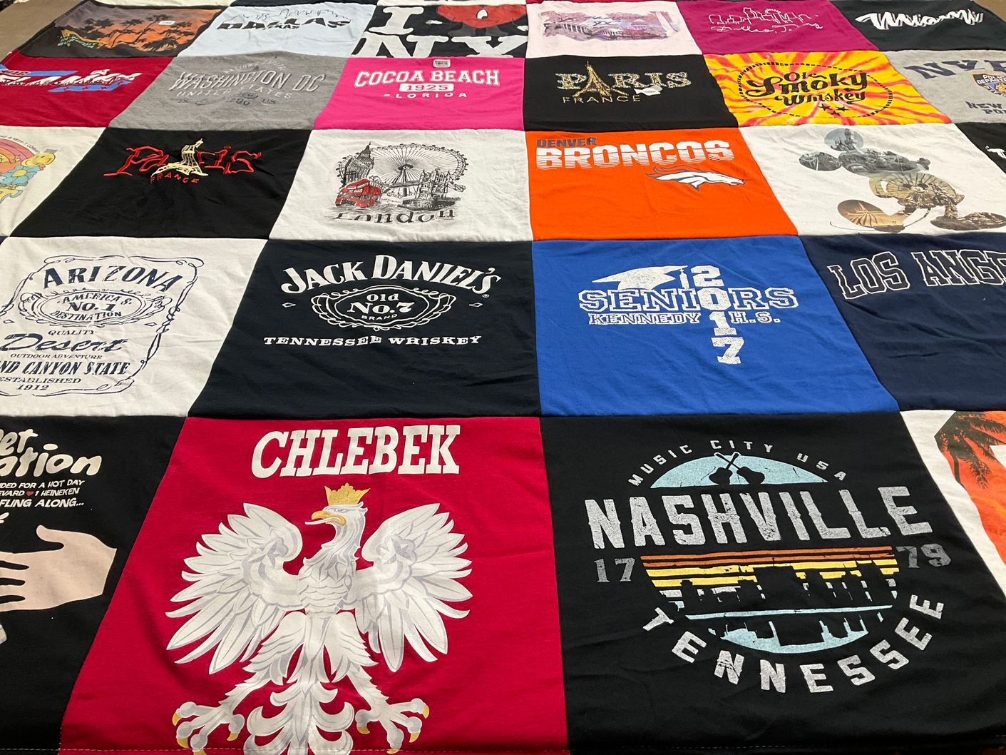 T-shirt quilt featuring denver broncos by Dorota from IL