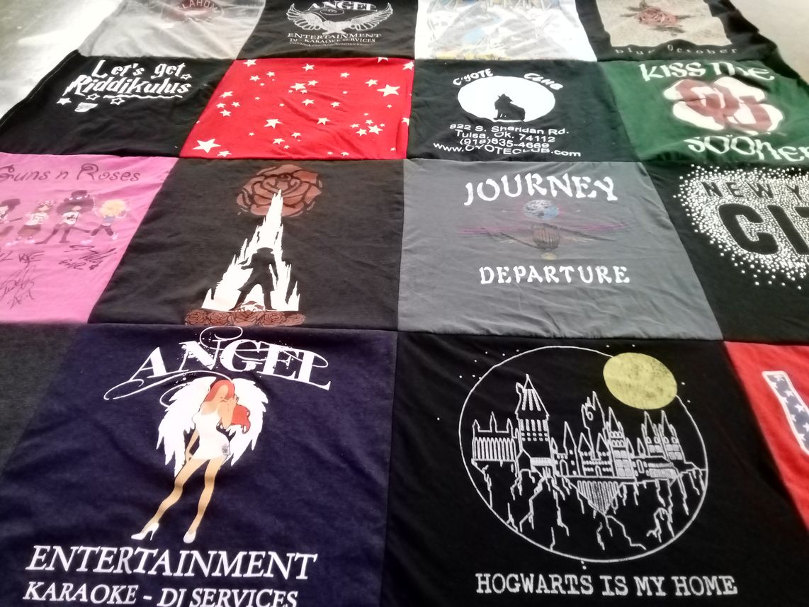T-shirt quilt from university of oklahoma by Laurie from OK
