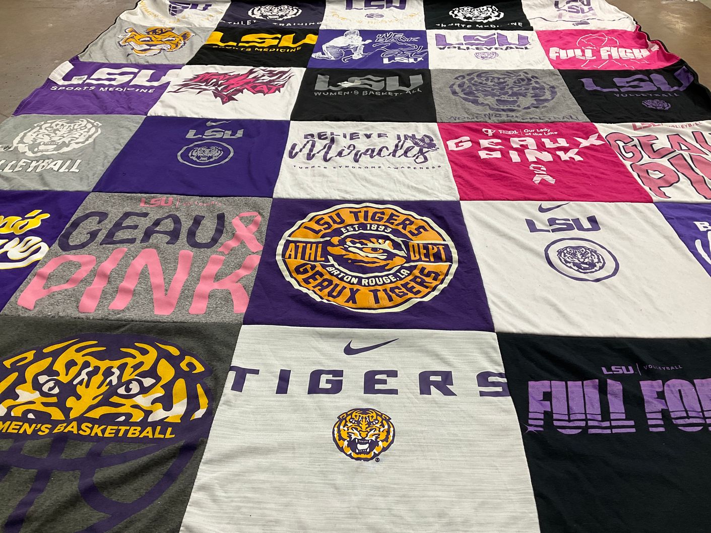T-shirt quilt featuring louisiana state university tigers by MyKaela from TX