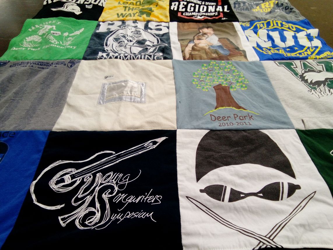 T-shirt quilt featuring deer park swimming team by SCARLET from GA