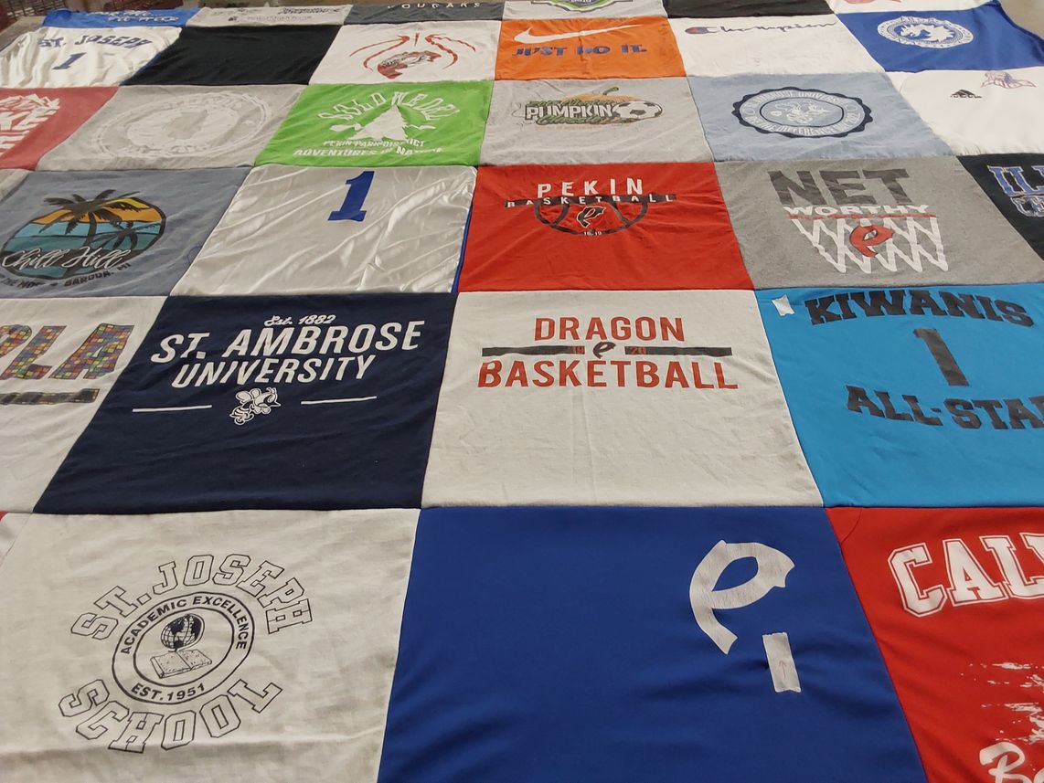 T-shirt quilt featuring pekin basketball by Patricia from IL