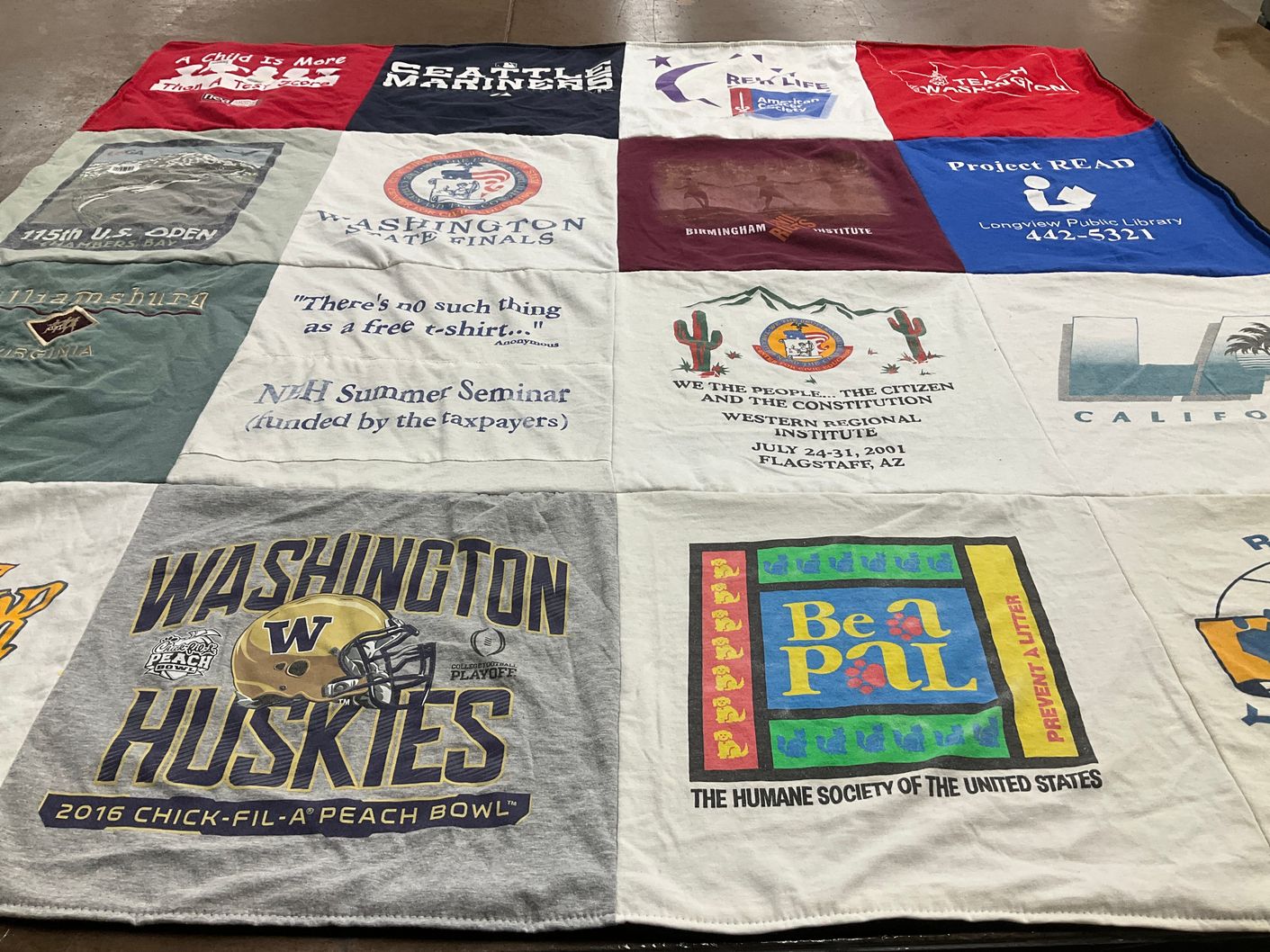 T-shirt quilt featuring washington huskies by Dennis from WA