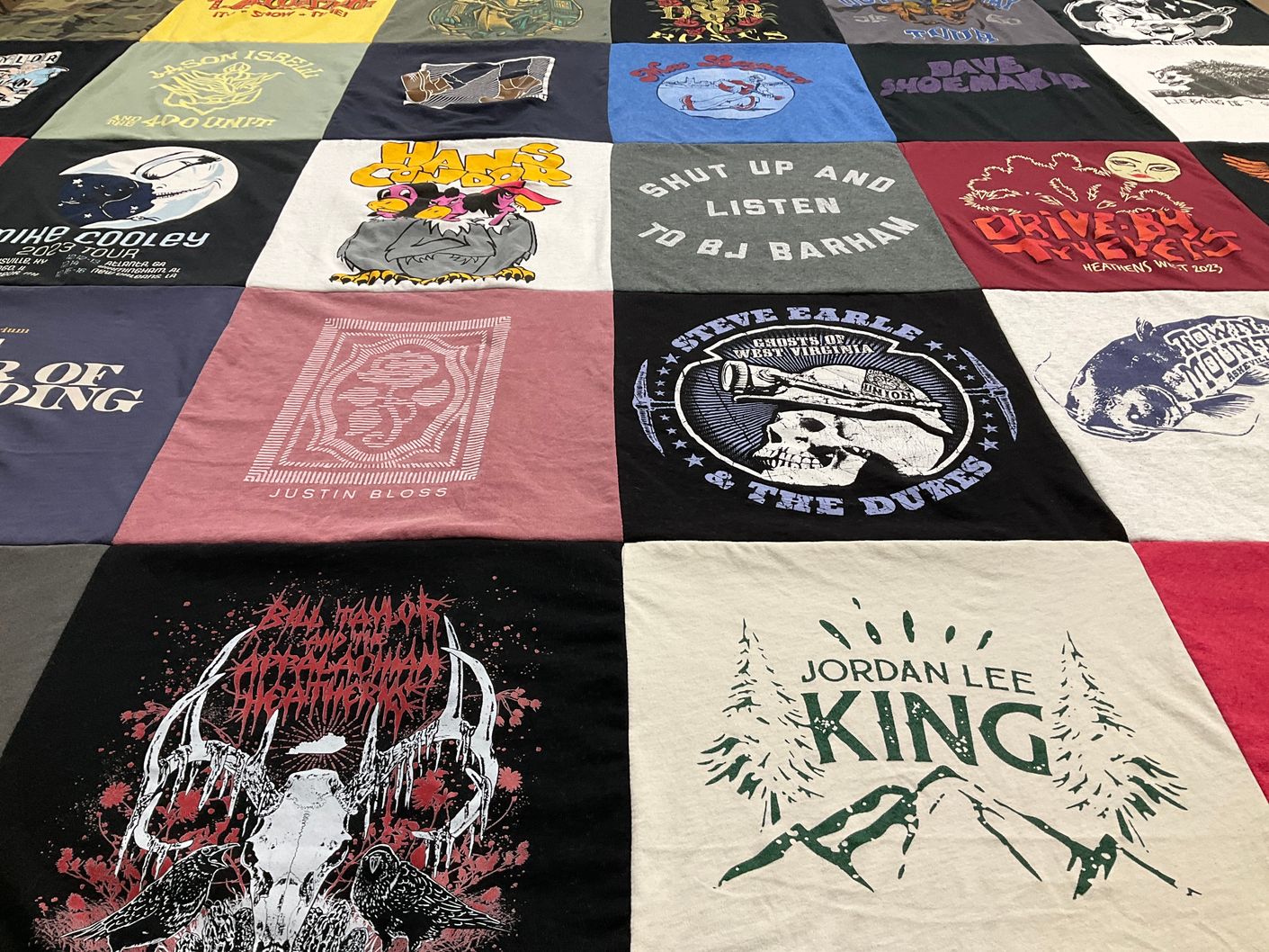 T-shirt quilt with music, concerts themes by John from MS