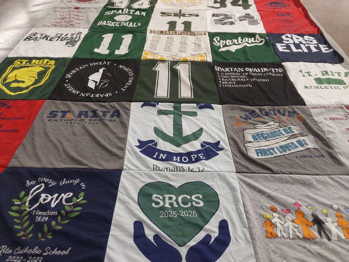 T-shirt quilt featuring spartan basketball by Kevin from TX