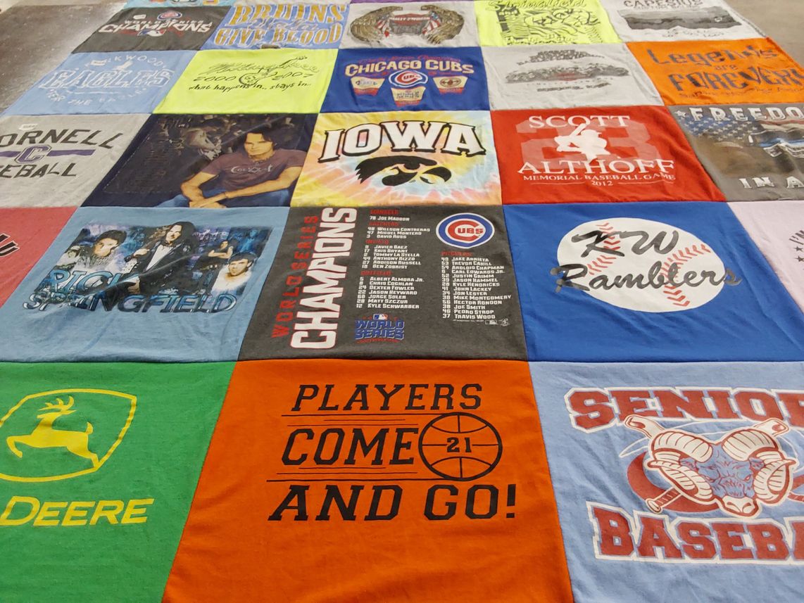 T-shirt quilt featuring chicago cubs, iowa baseball by Julie from IA
