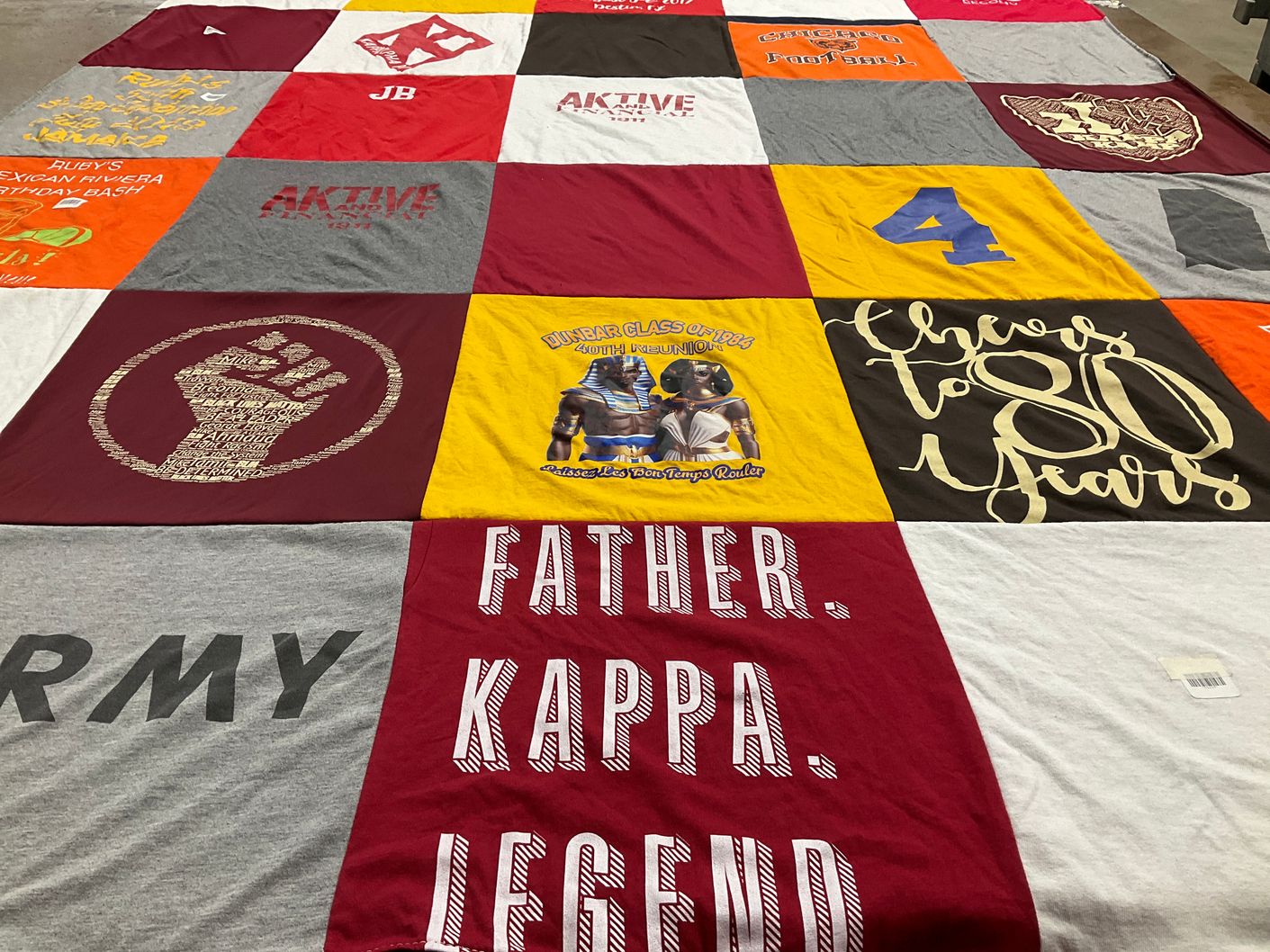 T-shirt quilt from dunbar high school by Jeffrey from TX