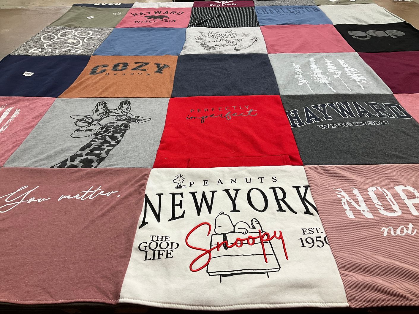 T-shirt quilt from hayward high school by Stephanie from WI