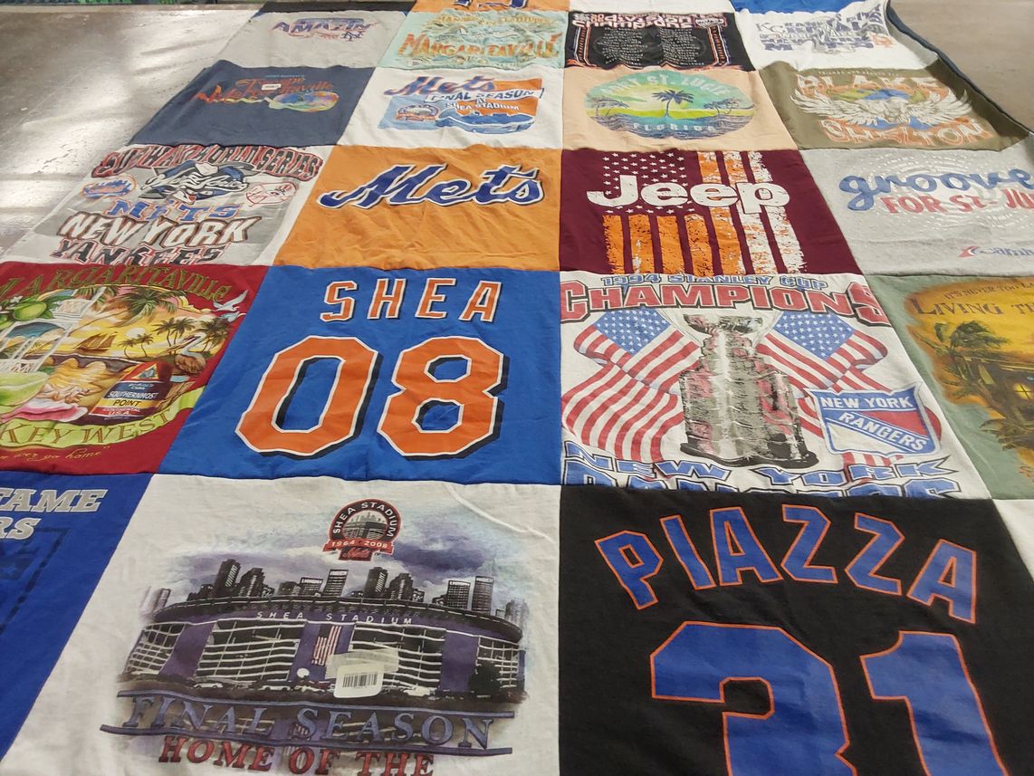T-shirt quilt featuring new york mets, new york rangers by Karen from FL
