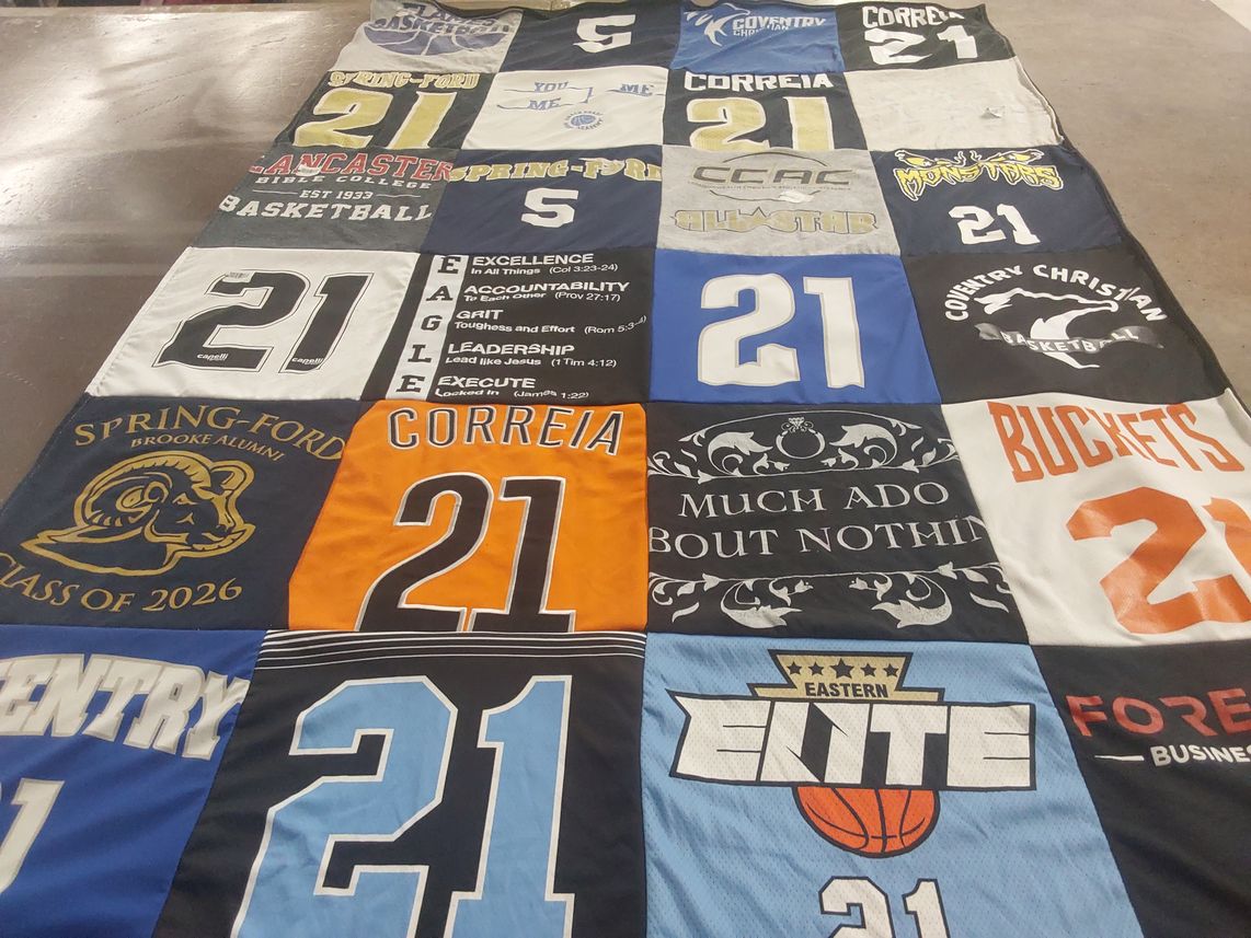 T-shirt quilt from spring-ford high school, coventry christian school by Megan from PA