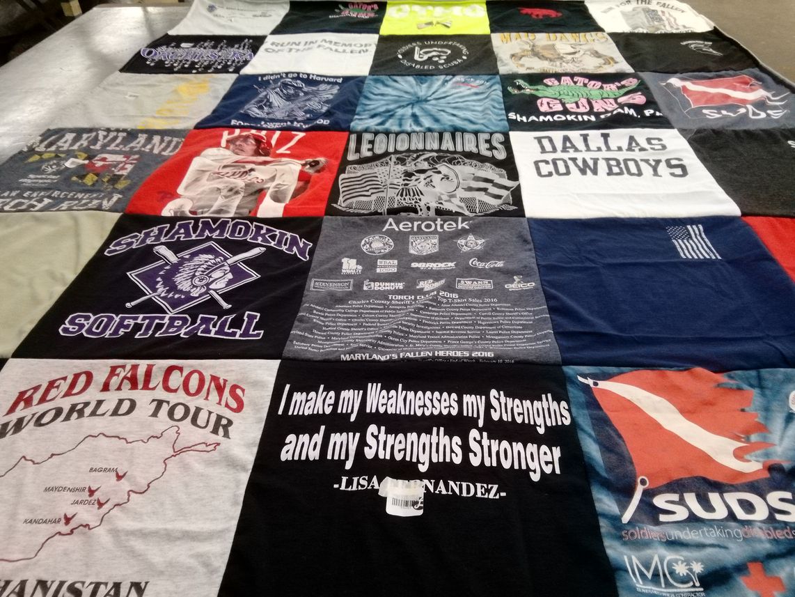 T-shirt quilt featuring dallas cowboys by Sharon from PA