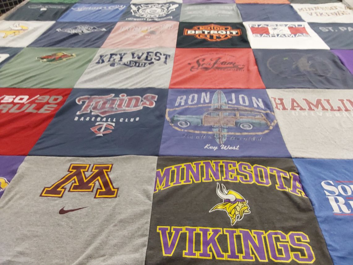 T-shirt quilt featuring minnesota vikings by Debra from MN