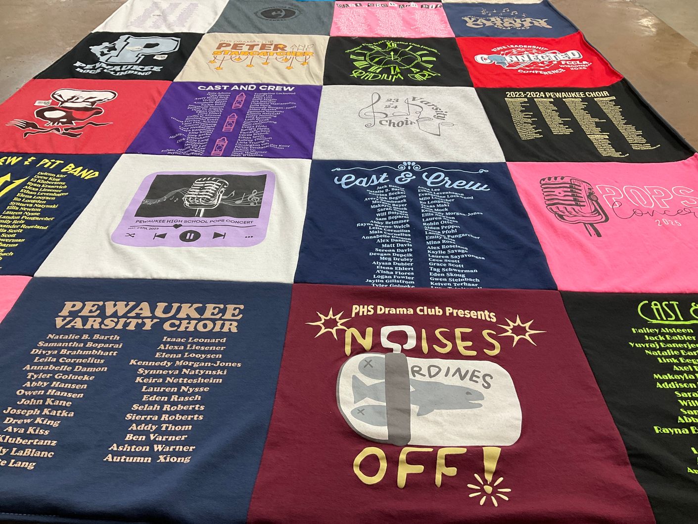 T-shirt quilt from pewaukee high school by Jessica from WI