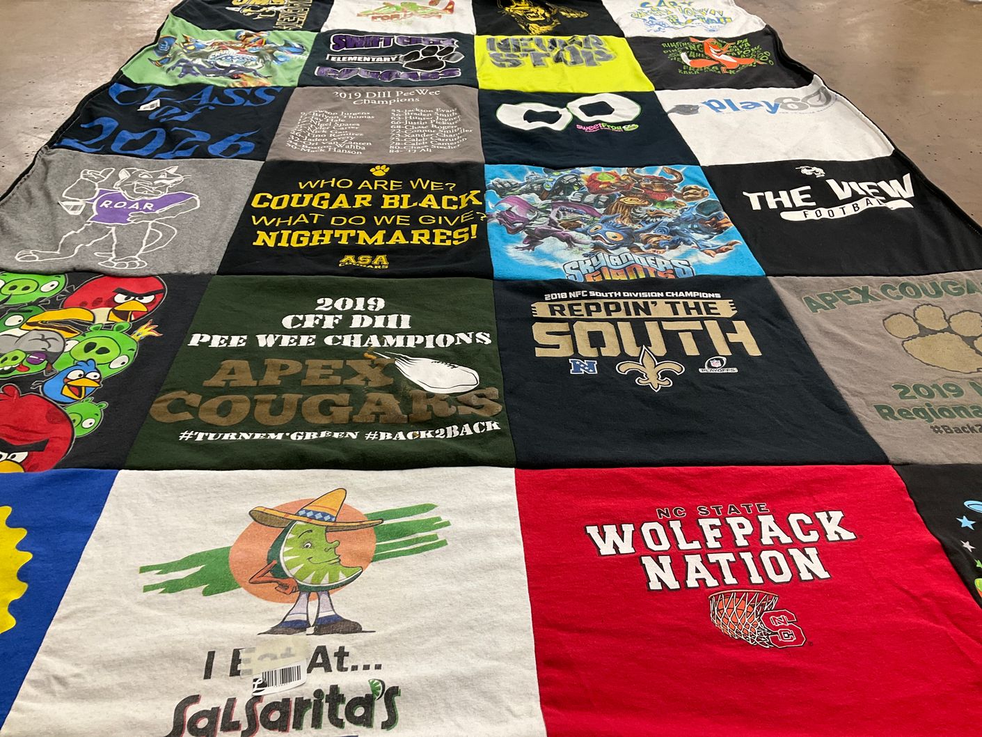 T-shirt quilt featuring nc state wolfpack by Kristy from SC