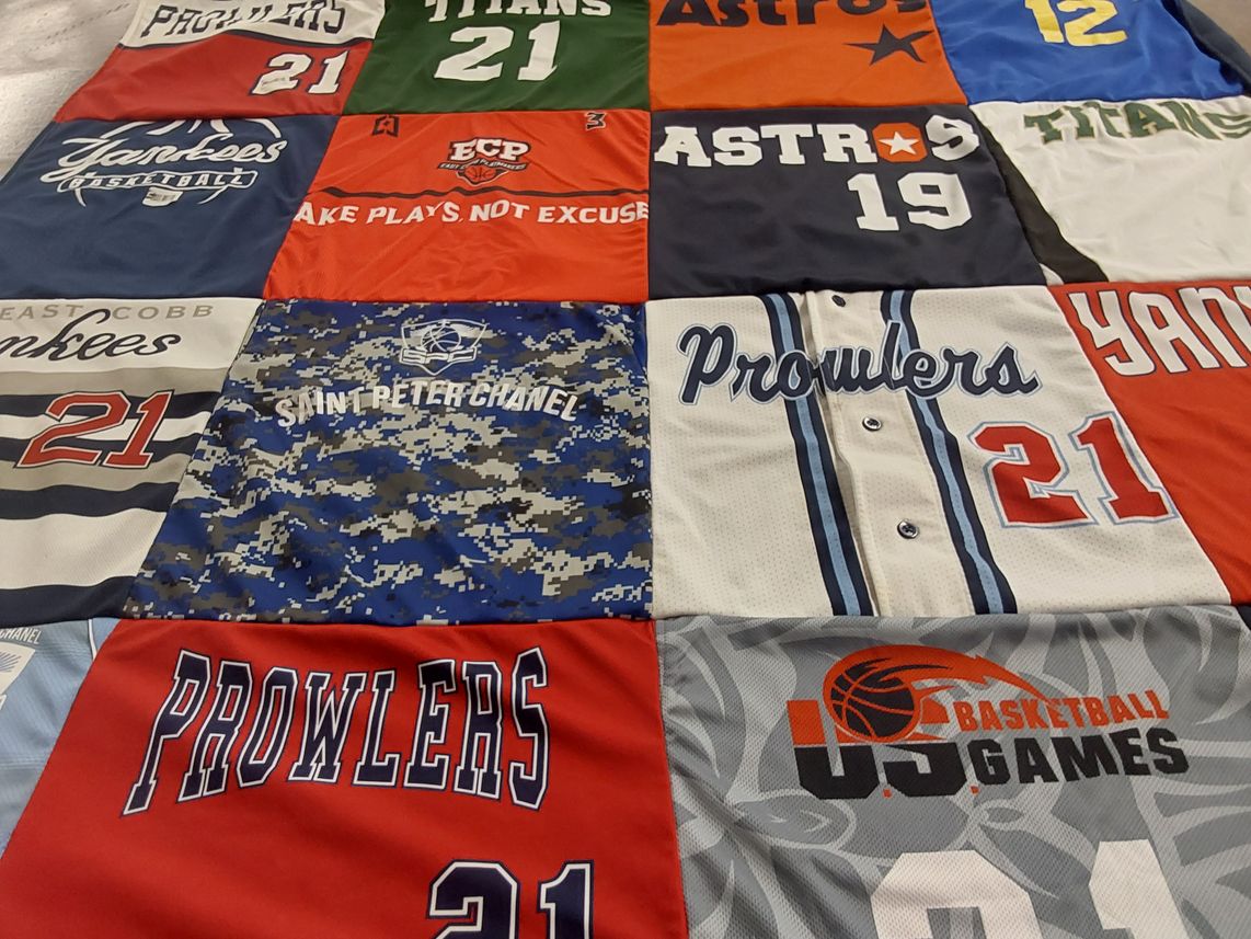 T-shirt quilt featuring prowlers, titans by courtney from GA