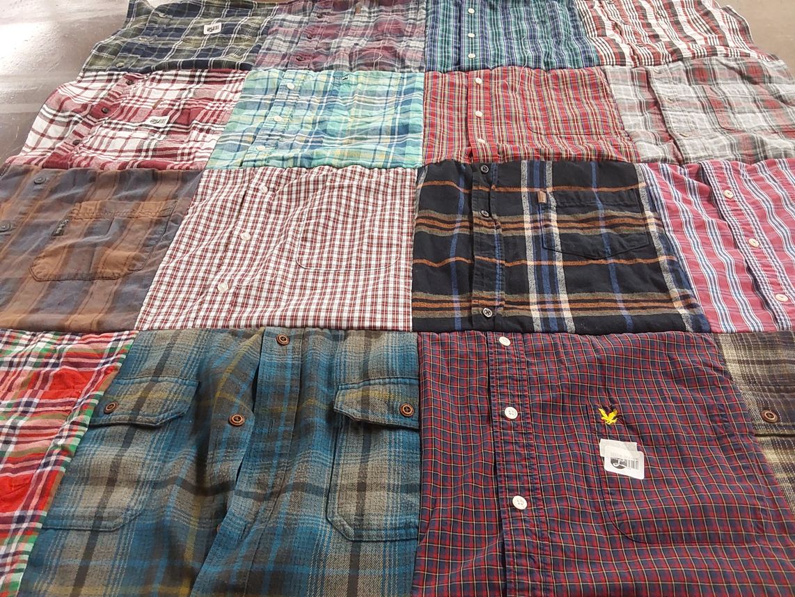 T-shirt quilt with clothing, fashion themes by Laura from NC