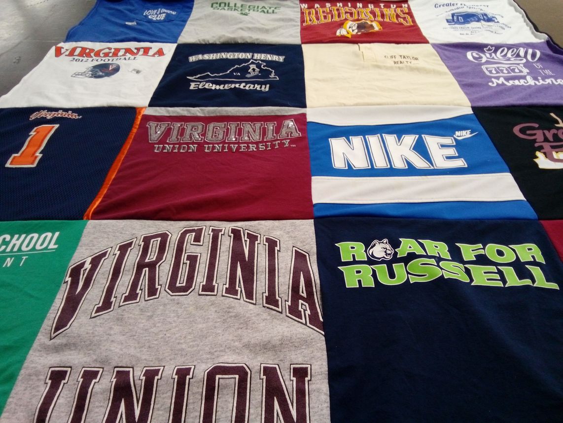 T-shirt quilt from virginia union university by Brooke from VA
