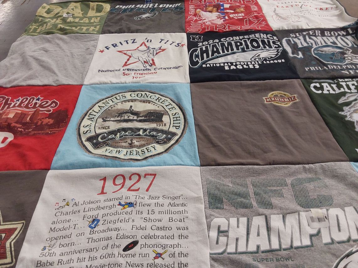 T-shirt quilt featuring philadelphia eagles by Mary from CA