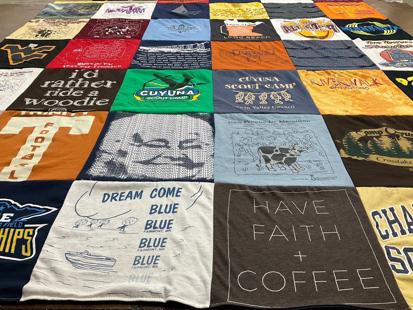 T-shirt quilt featuring west virginia university by Wendy from MN