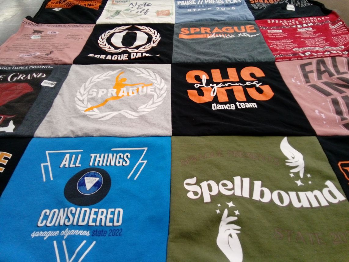 T-shirt quilt from sprague high school by Anne Marie from OR