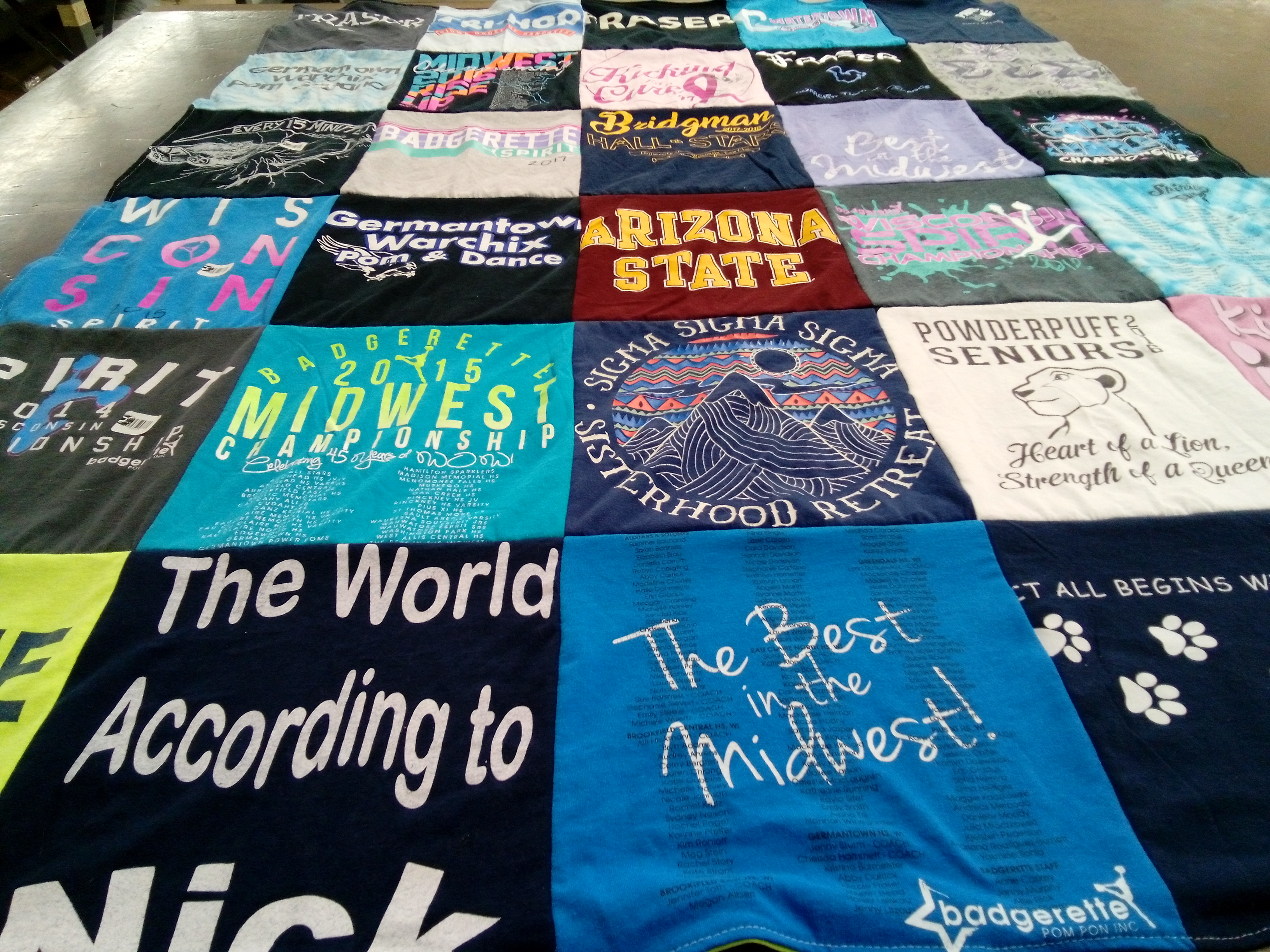 T-shirt quilt featuring germantown warchix by Nicole from WI